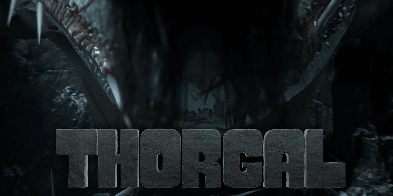 An artwork of a man with long dark hair covering his face, main hero of the "Thorgal" game, looking at the viewer